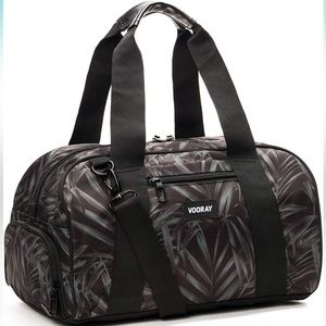 Vooray Burner Small Gym Duffel Shoe Pocket, 16" Compact (Tropical Foliage)